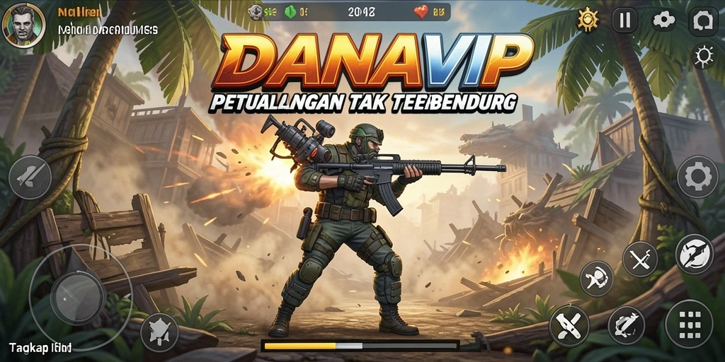 Tampilan aksi seru dari gameplay DANAVIP yang mendebarkan.