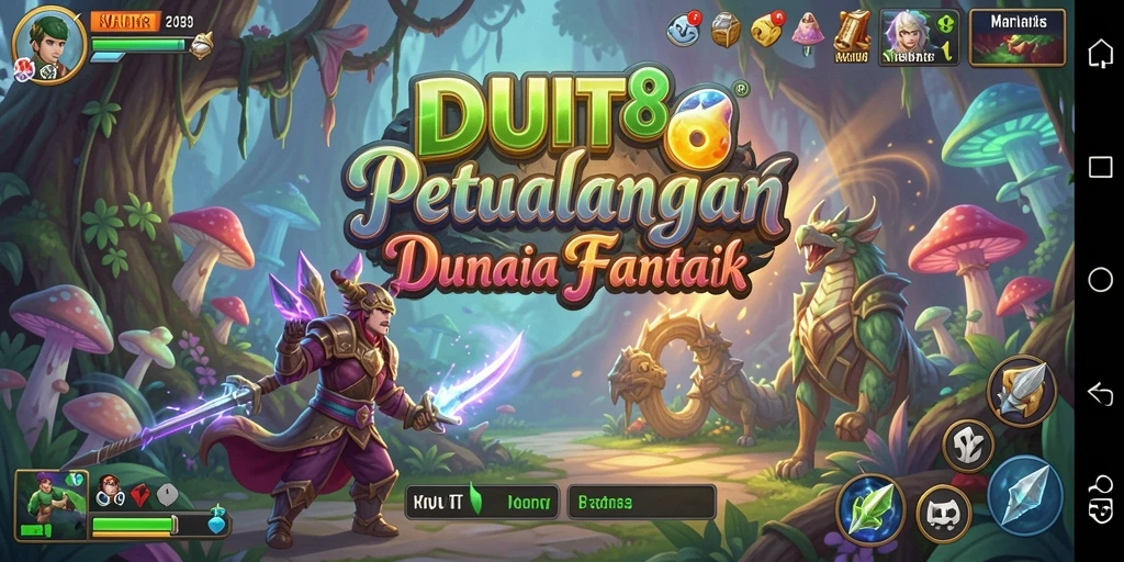 Tangkapan layar gameplay <strong>DUIT8</strong> menunjukkan petualangan seru di dunia fantasi.