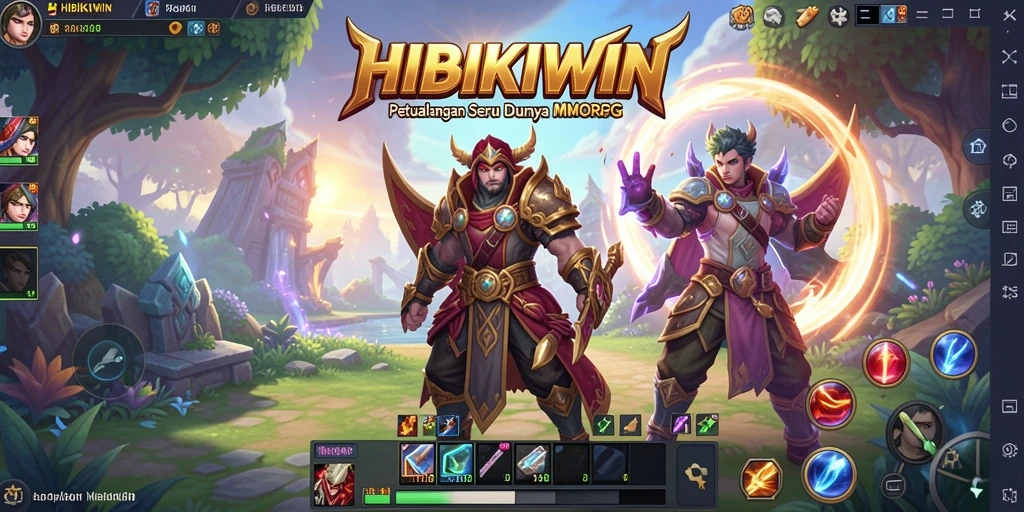 Gameplay HIBIKIWIN yang menampilkan petualangan seru dalam dunia MMORPG.