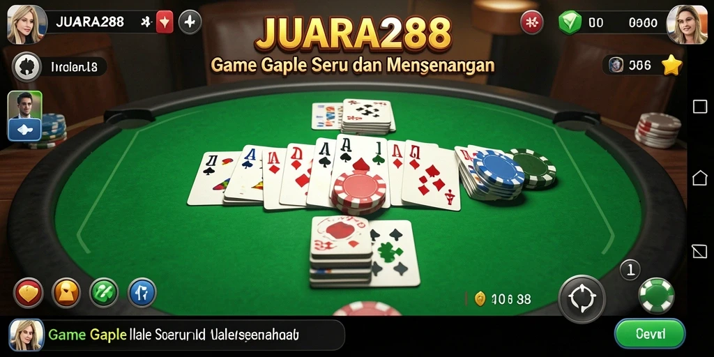 Screenshot gameplay JUARA288 dengan suasana permainan Gaple.