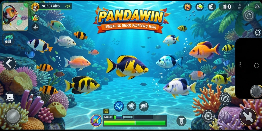 Tampilan seru gameplay Tembak Ikan di PANDAWIN.