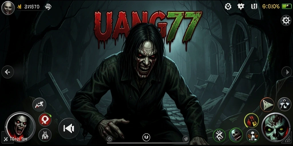Screenshot gameplay yang menakutkan dari UANG77.